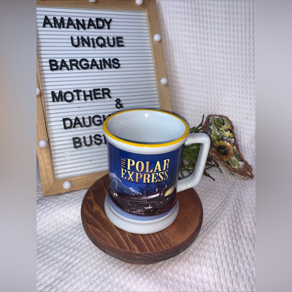 The Polar Express “Believe” Mug Gold Ticket Ceramic Cup Christmas Train Movie